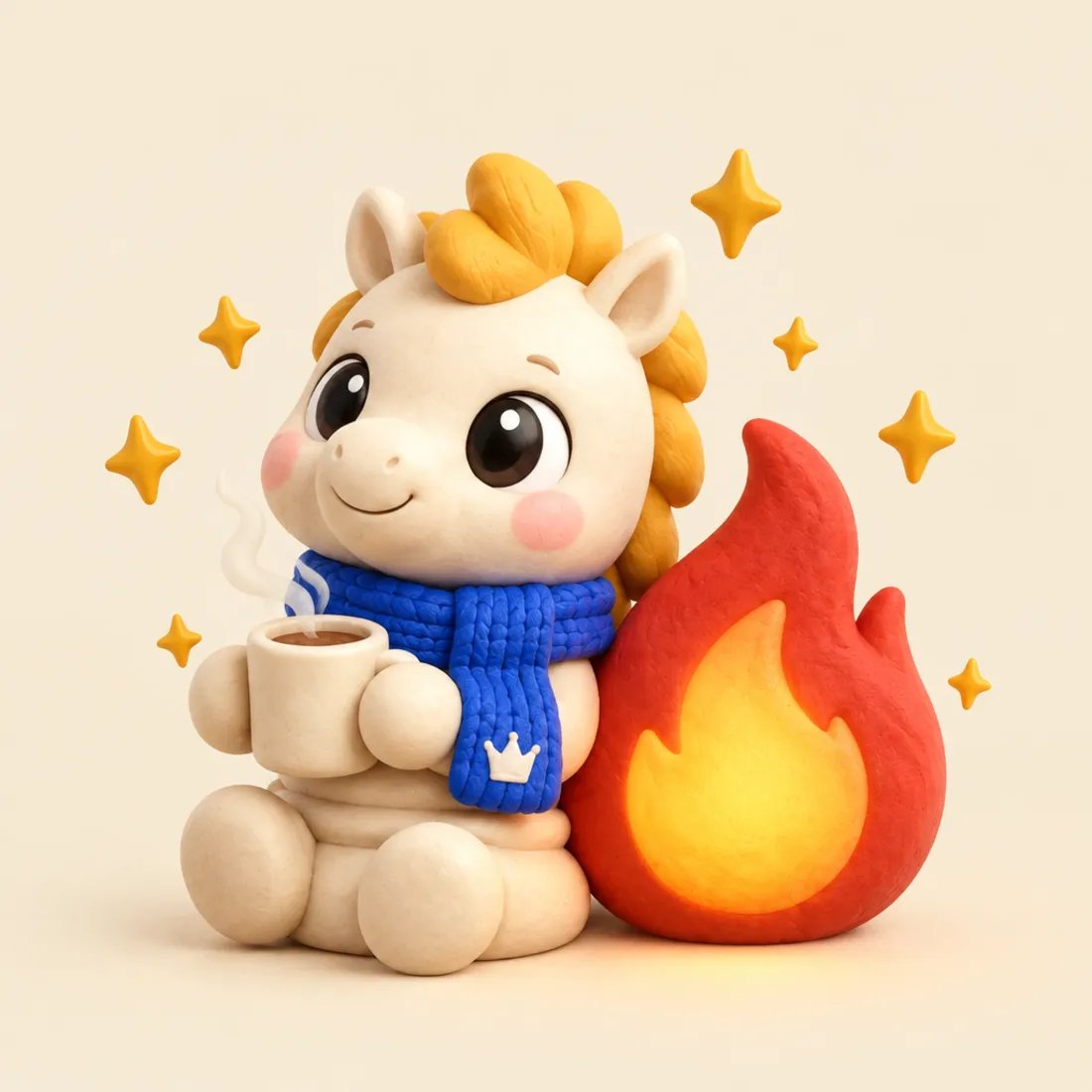 Springer relaxing next to a glowing flame
