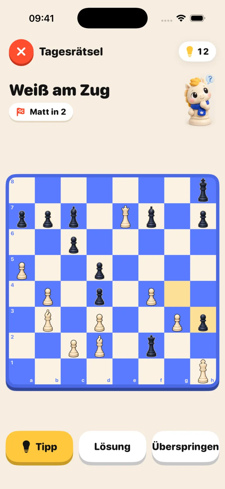 Ein Matt-in-2-Rätsel in MateMind