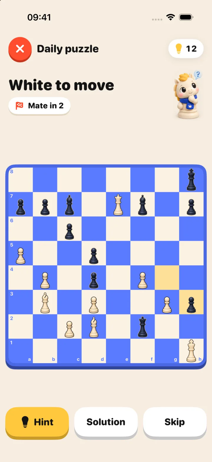 A mate-in-two puzzle in MateMind
